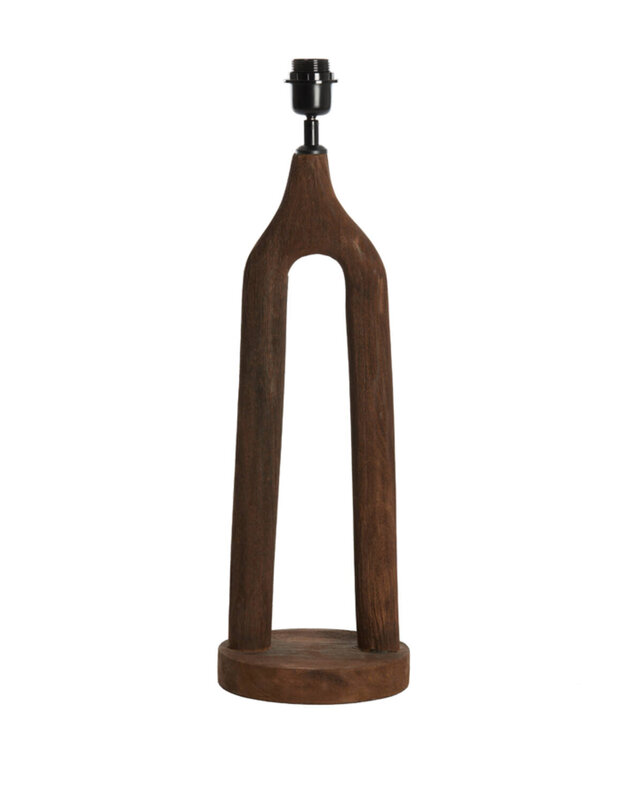 Light&Living Lampenvoet Xitta | Hout | Donkerbruin | H55 x D20 cm
