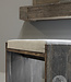 Be-Uniq Houten Kruk Lea | Met Linnen Zitkussen | Oud Hout