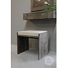 Houten Kruk Lea | Met Linnen Zitkussen | Oud Hout