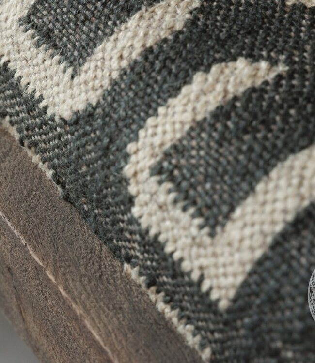 Be-Uniq Bankje Rustiek | Kelim Antraciet | H50xB120xD45 cm