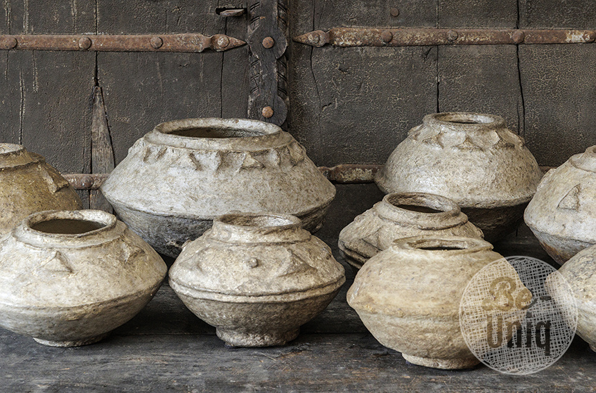 Be-Uniq Set Van 9 Oude Papier Mache Potten | India