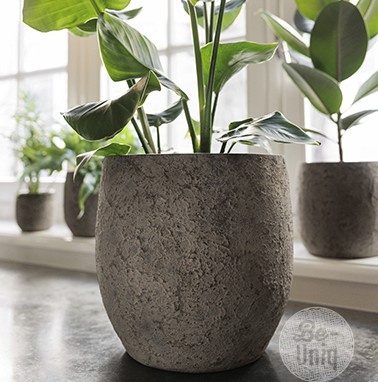 Be-Uniq Pot Flora | Set Van 2 H30 x D30 cm | Earth Finish