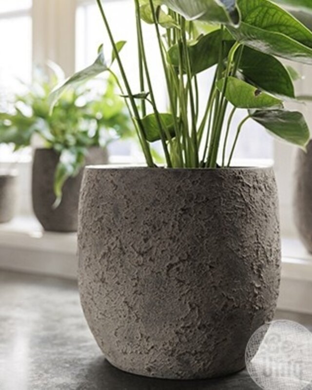 Be-Uniq Pot Flora | Set Van 2 | H25 x D25 cm | Earth Finish