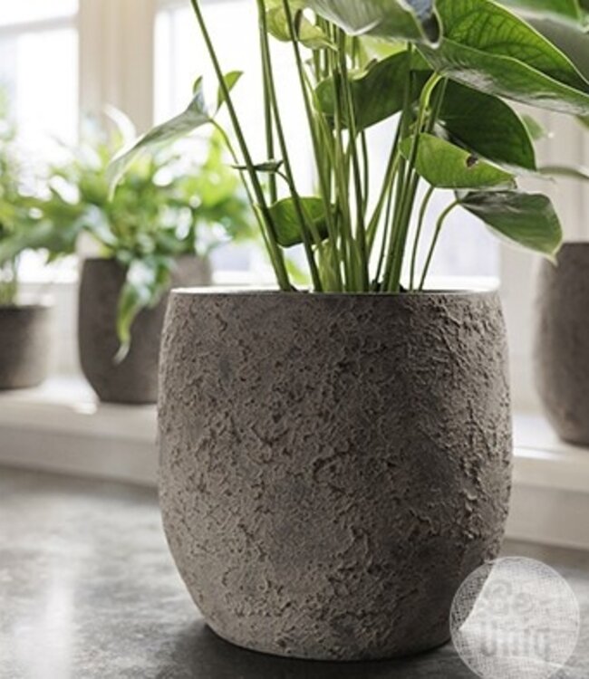 Be-Uniq Pot Flora | Set Van 2 | H25 x D25 cm | Earth Finish