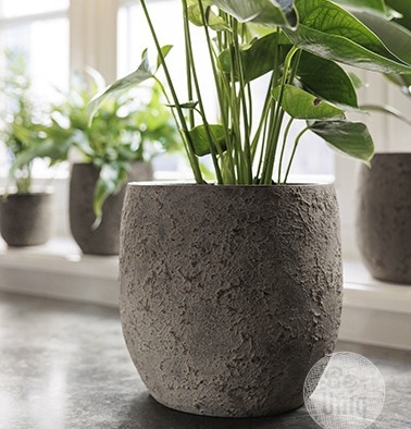 Be-Uniq Pot Flora | Set Van 2 | H25 x D25 cm | Earth Finish
