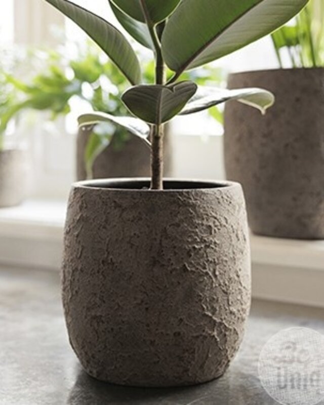 Be-Uniq Pot Flora | Set Van 2 | H20 x D19 cm | Earth Finish