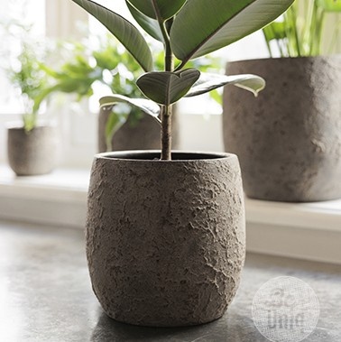 Be-Uniq Pot Flora | Set Van 2 | H20 x D19 cm | Earth Finish