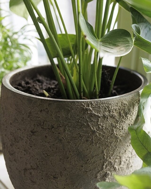 Be-Uniq Pot Flora | Set Van 2 | H20 x D19 cm | Earth Finish
