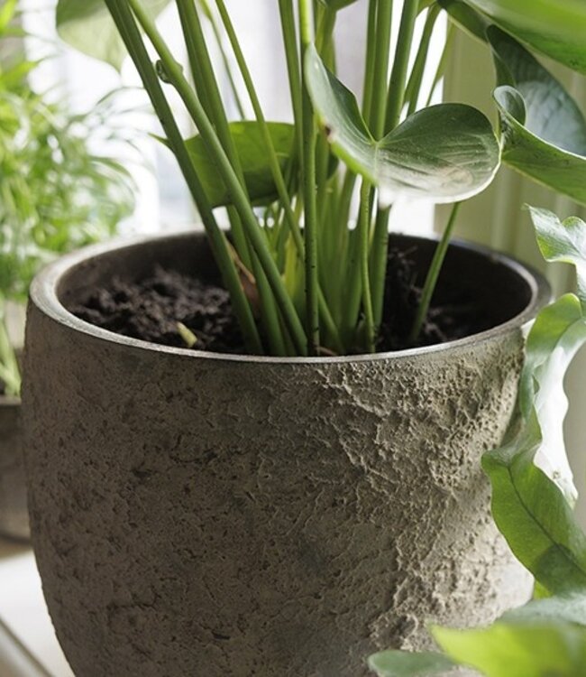 Be-Uniq Pot Flora | Set Van 2 | H20 x D19 cm | Earth Finish