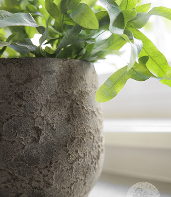 Be-Uniq Pot Flora | Set Van 2 | H19 x D17 cm | Earth Finish