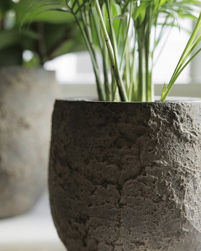 Be-Uniq Pot Flora | Set Van 2 | H15 x D15 cm | Earth Finish