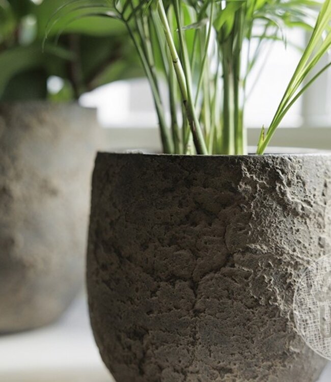 Be-Uniq Pot Flora | Set Van 2 | H15 x D15 cm | Earth Finish