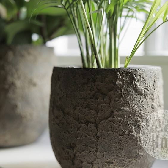 Be-Uniq Pot Flora | Set Van 2 | H15 x D15 cm | Earth Finish