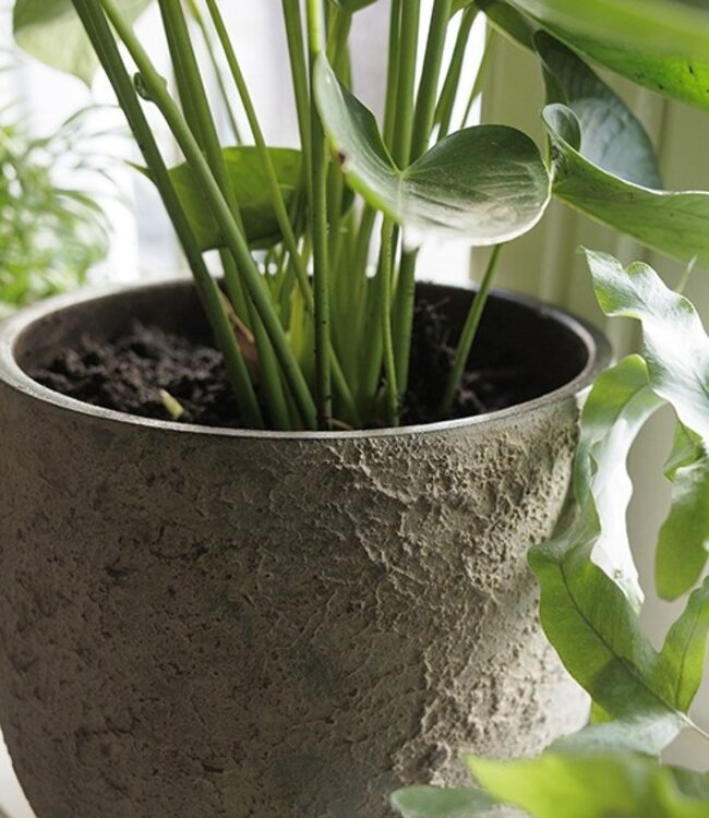 Be-Uniq Pot Flora | Set Van 2 | H13 x D12 cm | Earth Finish