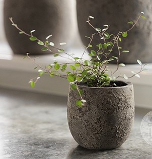 Be-Uniq Pot Flora | Set Van 2 | H11 x D11 cm | Earth Finish