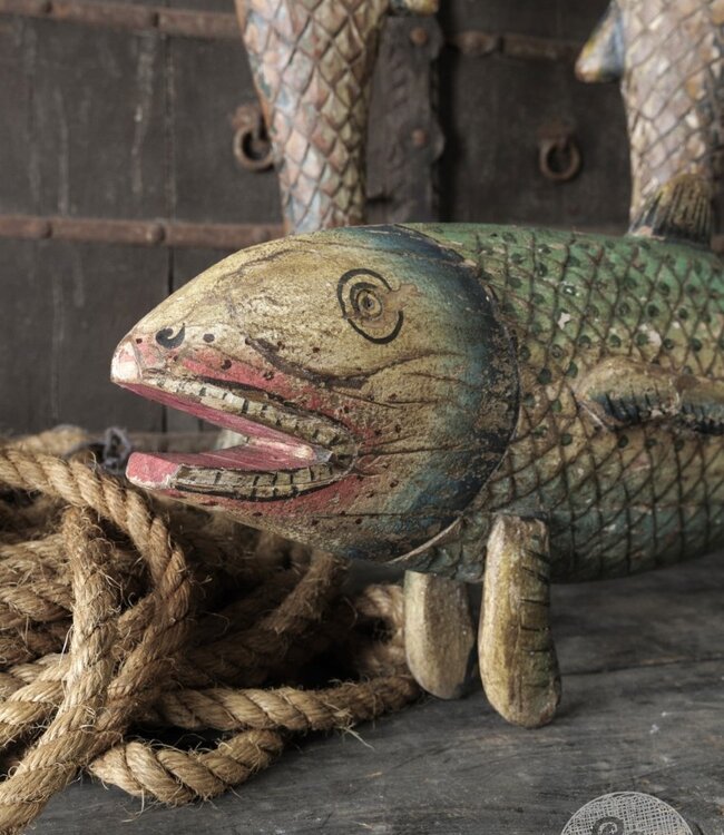 Be-Uniq Authentieke Houten Vis | H40xB116xD17 cm