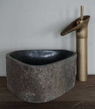 Rene Houtman Kleine Stenen Waskom + Spoelgat | H15 x B28 x D27 cm