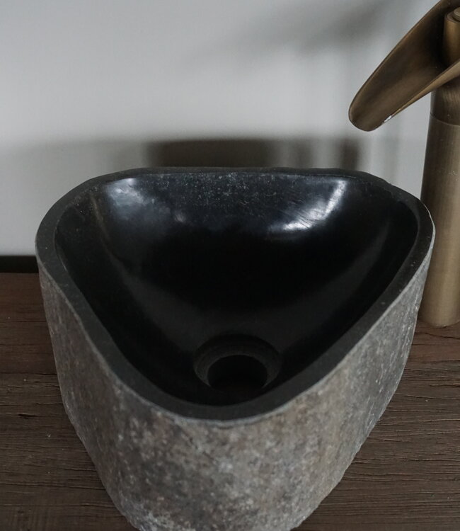 Rene Houtman Kleine Stenen Waskom + Spoelgat | H15 x B28 x D27 cm