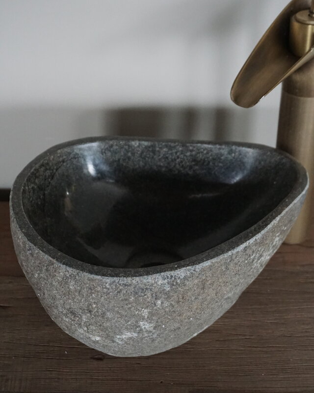 Rene Houtman Kleine Stenen Waskom + Spoelgat | H14 x B28 x D23 cm