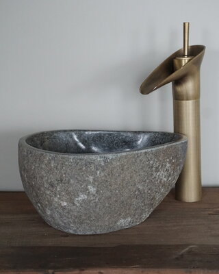 Rene Houtman Kleine Stenen Waskom + Spoelgat | H14 x B28 x D23 cm