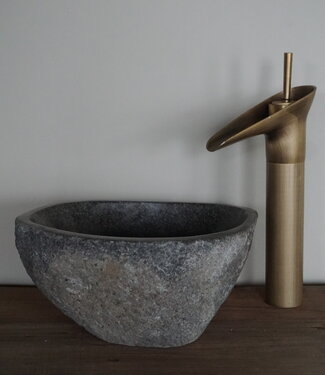 Rene Houtman Kleine Stenen Waskom + Spoelgat | H14 x B29 x D24 cm