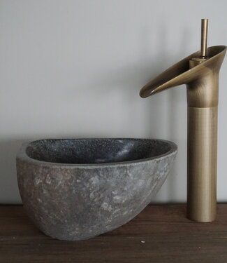 Rene Houtman Kleine Stenen Waskom + Spoelgat | H13 x B25 x D21 cm