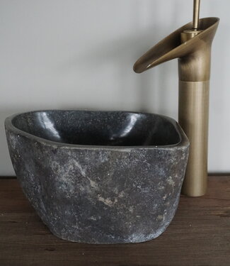 Rene Houtman Kleine Stenen Waskom + Spoelgat | H14 x B25 x D21 cm