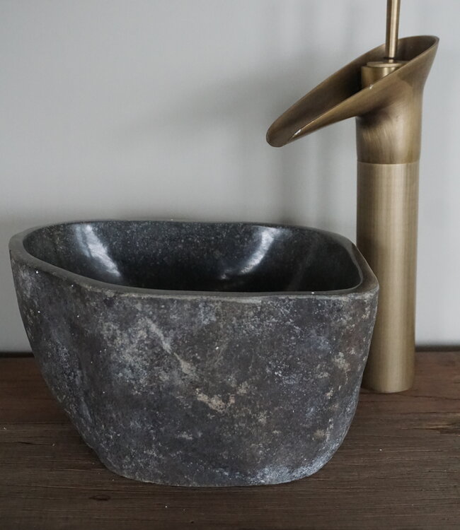 Rene Houtman Kleine Stenen Waskom + Spoelgat | H14 x B25 x D21 cm