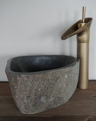 Rene Houtman Kleine Stenen Waskom + Spoelgat | H13 x B26 x D26 cm