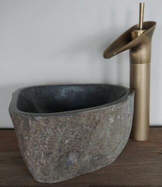 Rene Houtman Kleine Stenen Waskom + Spoelgat | H13 x B26 x D26 cm