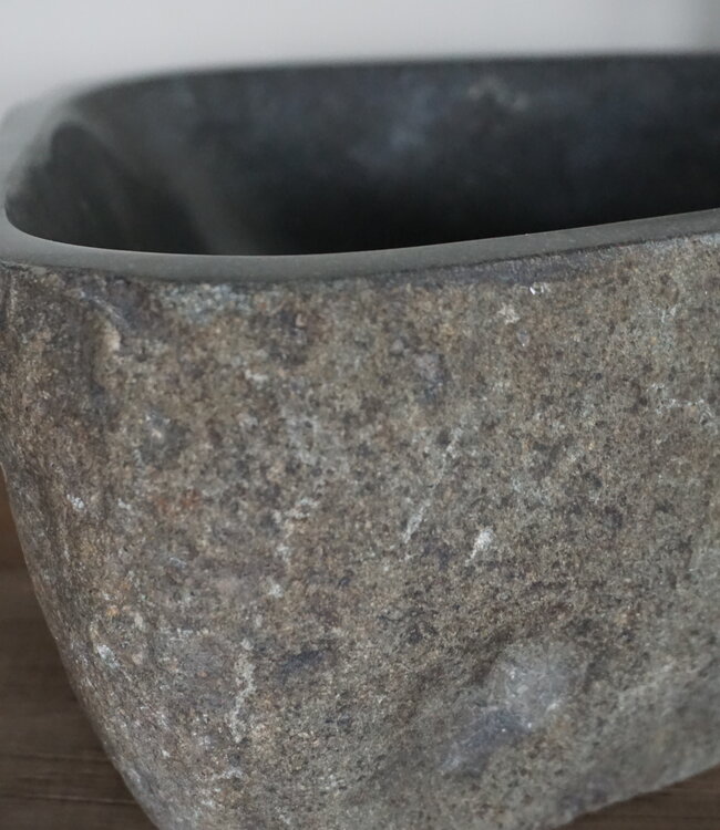 Rene Houtman Kleine Stenen Waskom + Spoelgat | H13 x B26 x D26 cm