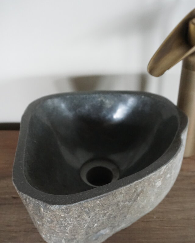 Rene Houtman Kleine Stenen Waskom + Spoelgat | H13 x B26 x D26 cm