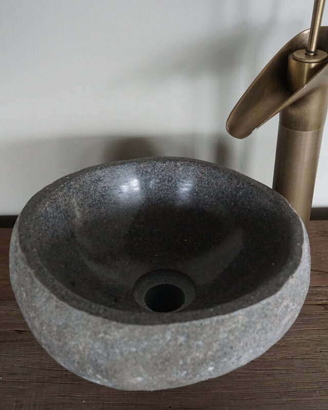 Rene Houtman Kleine Stenen Waskom + Spoelgat | H14 x B30 x D27 cm