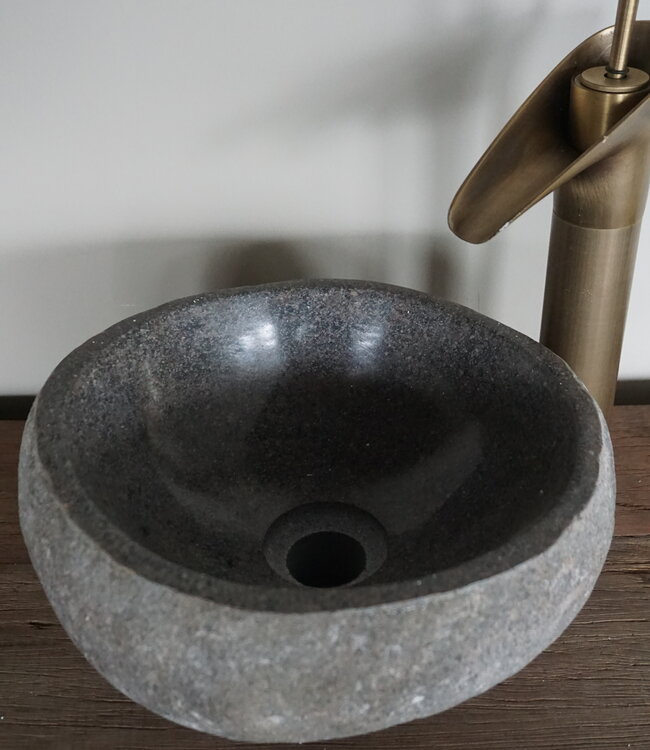 Rene Houtman Kleine Stenen Waskom + Spoelgat | H14 x B30 x D27 cm