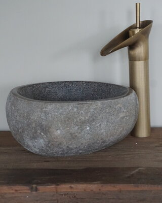 Rene Houtman Kleine Stenen Waskom + Spoelgat | H14 x B30 x D27 cm