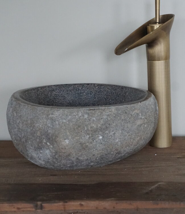 Rene Houtman Kleine Stenen Waskom + Spoelgat | H14 x B30 x D27 cm