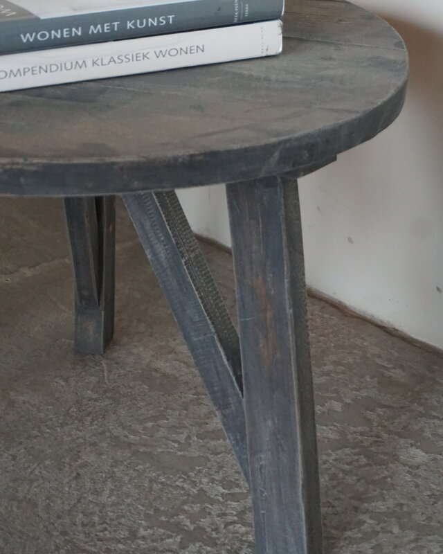 Rene Houtman Bijzettafel Salontafel Set Van 2 | Rond | Vergrijsd Teak