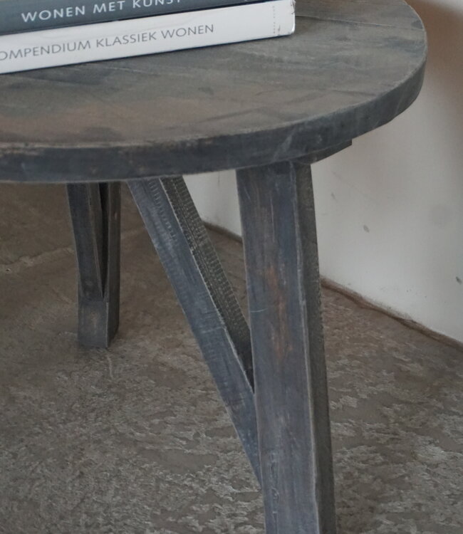 Rene Houtman Bijzettafel Salontafel Set Van 2 | Rond | Vergrijsd Teak