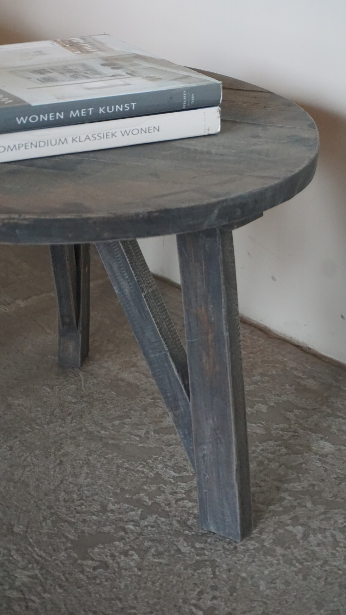 Rene Houtman Bijzettafel Salontafel Set Van 2 | Rond | Vergrijsd Teak