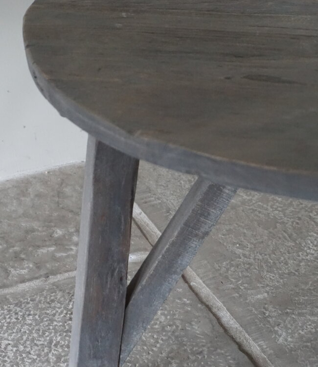 Rene Houtman Bijzettafel Salontafel Set Van 2 | Rond | Vergrijsd Teak