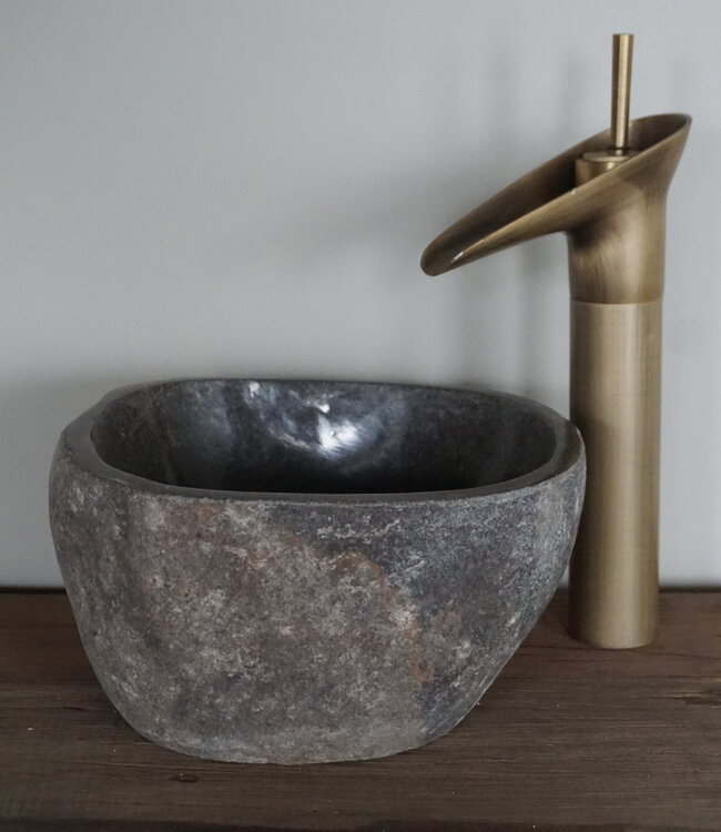 Rene Houtman Kleine Stenen Waskom + Spoelgat | H14 x B26 x D24 cm