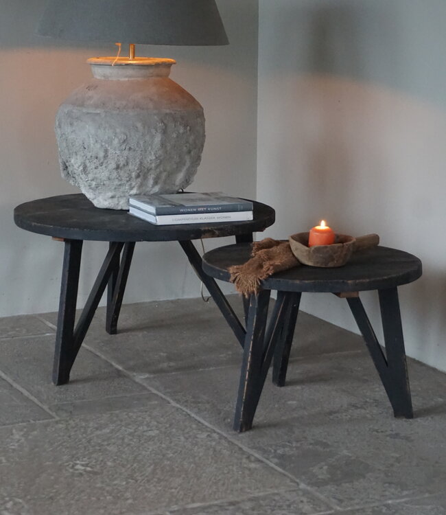 Rene Houtman Bijzettafel | Set Van 2 | Rond | Zwart