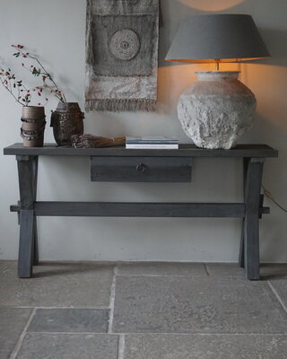 Rene Houtman Sidetable X-Poot Cross | Brown/Grey | H79xB160xD40 cm