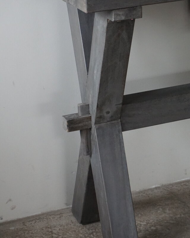 Rene Houtman Sidetable X-Poot Cross | Brown/Grey | H79xB160xD40 cm