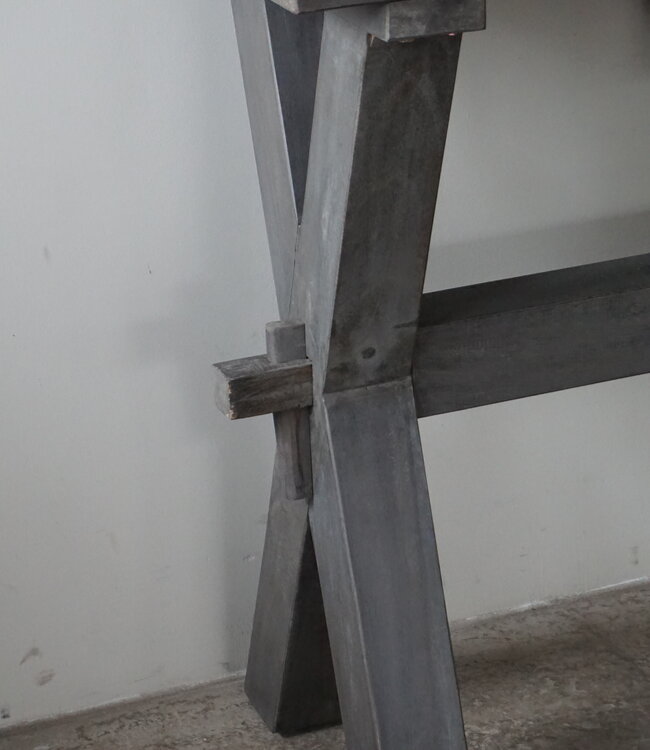 Rene Houtman Sidetable X-Poot Cross | Brown/Grey | H79xB160xD40 cm