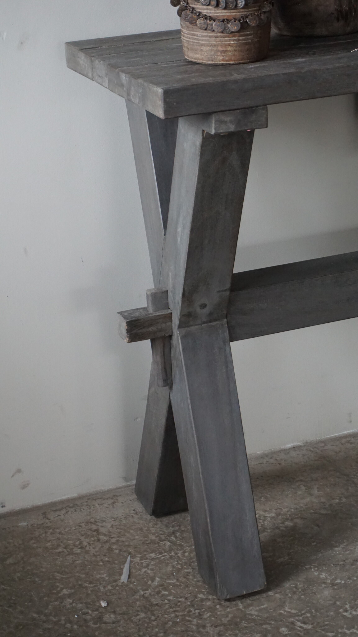 Rene Houtman Sidetable X-Poot Cross | Brown/Grey | H79xB160xD40 cm