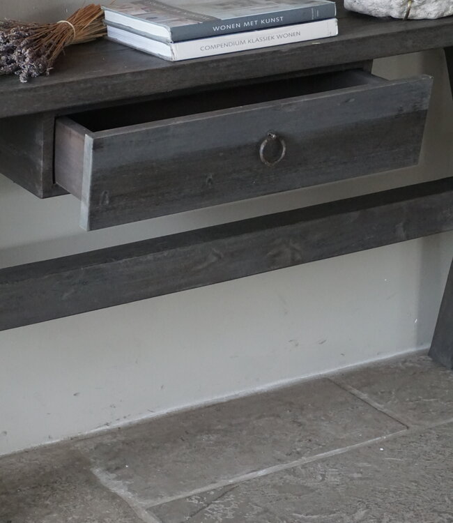Rene Houtman Sidetable X-Poot Cross | Brown/Grey | H79xB160xD40 cm