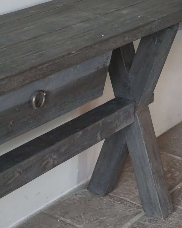 Rene Houtman Sidetable X-Poot Cross | Brown/Grey | H79xB160xD40 cm
