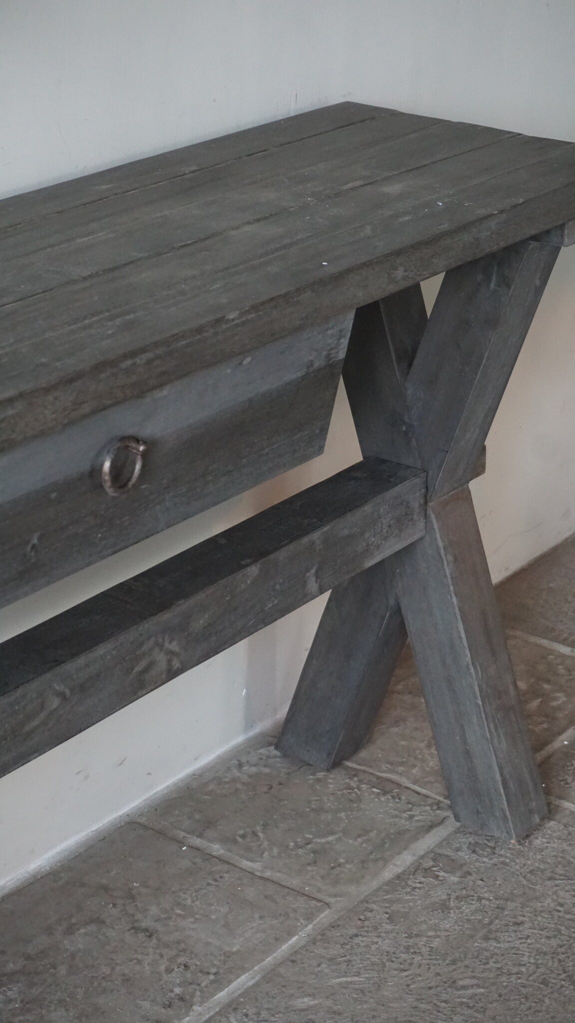 Rene Houtman Sidetable X-Poot Cross | Brown/Grey | H79xB160xD40 cm