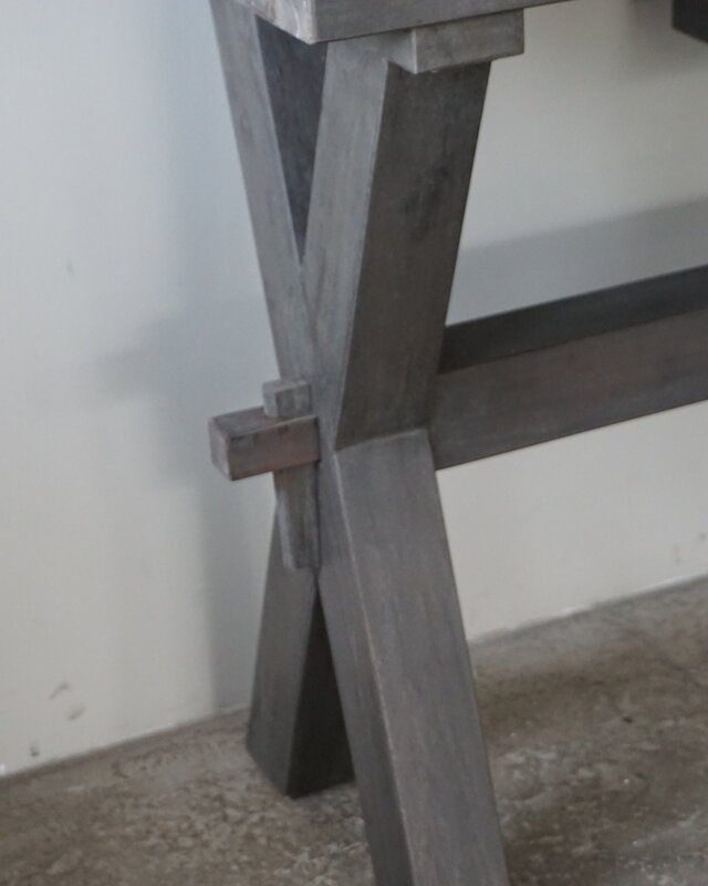 Rene Houtman Sidetable Cross X-Poot | Brown/Grey | H79xB160xD40 cm